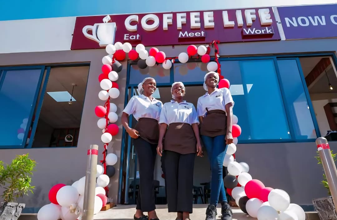 Freshly brewed coffee art